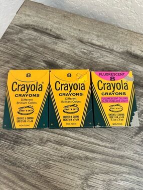 Vintage Crayola Crayons and Fluorescent Crayons